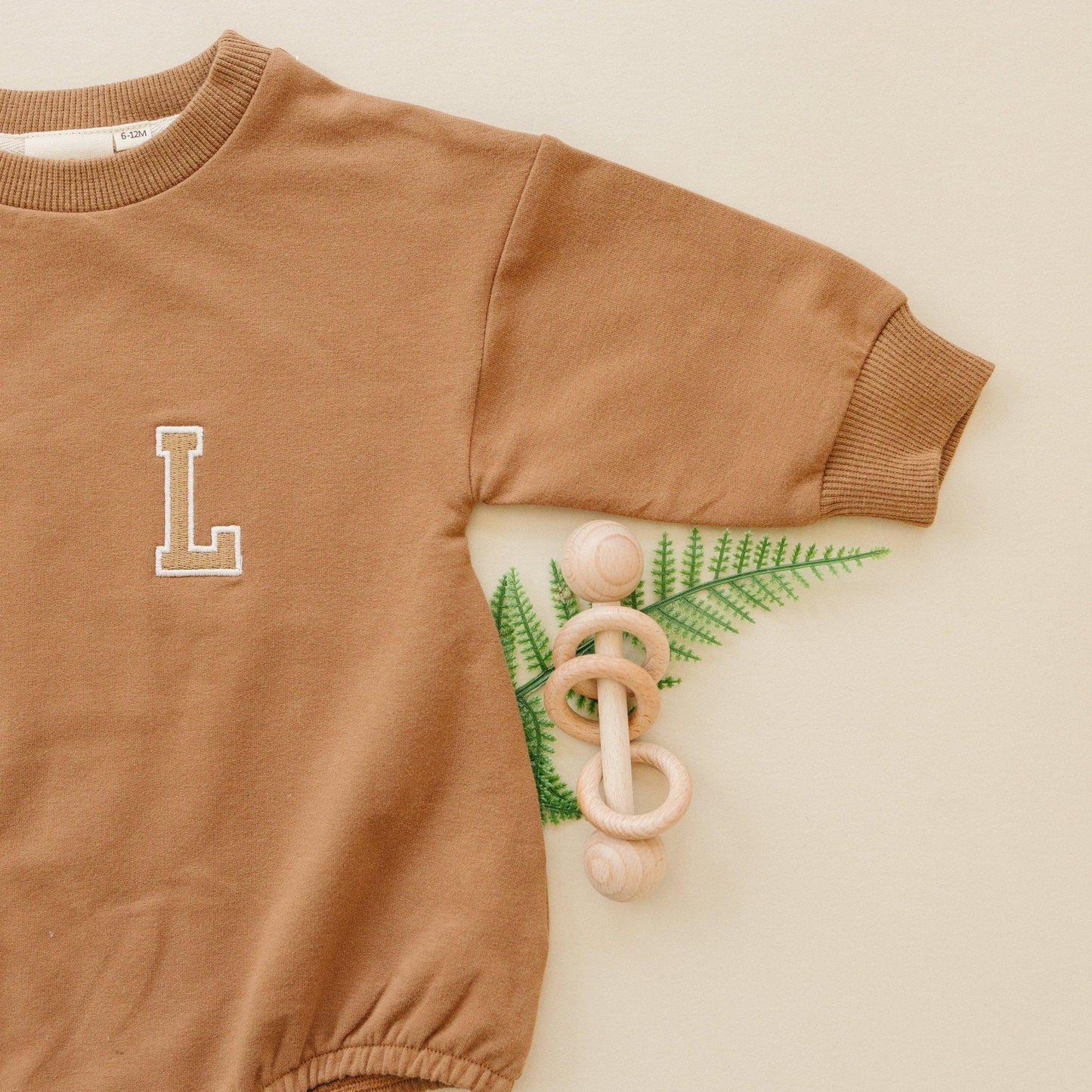 Custom Embroidered Organic Cotton Sweatshirt Romper - more colors