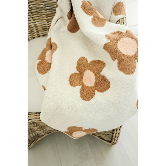 Plush Blanket - Caramel Daisy