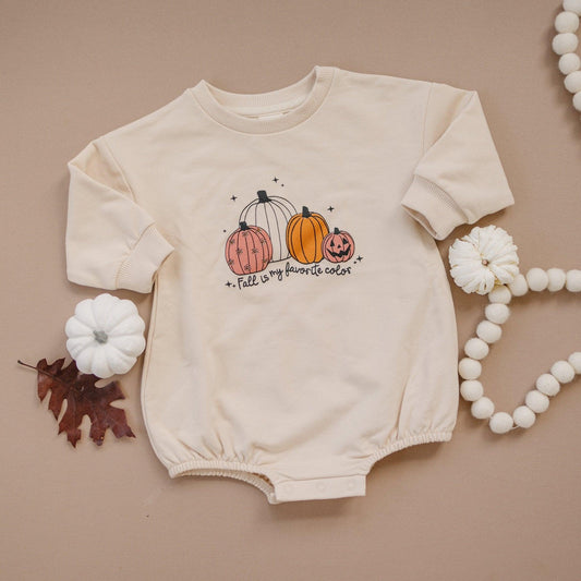 Fall Is My Favorite Color Organic Cotton Sweatshirt Romper - Little Joy Co.