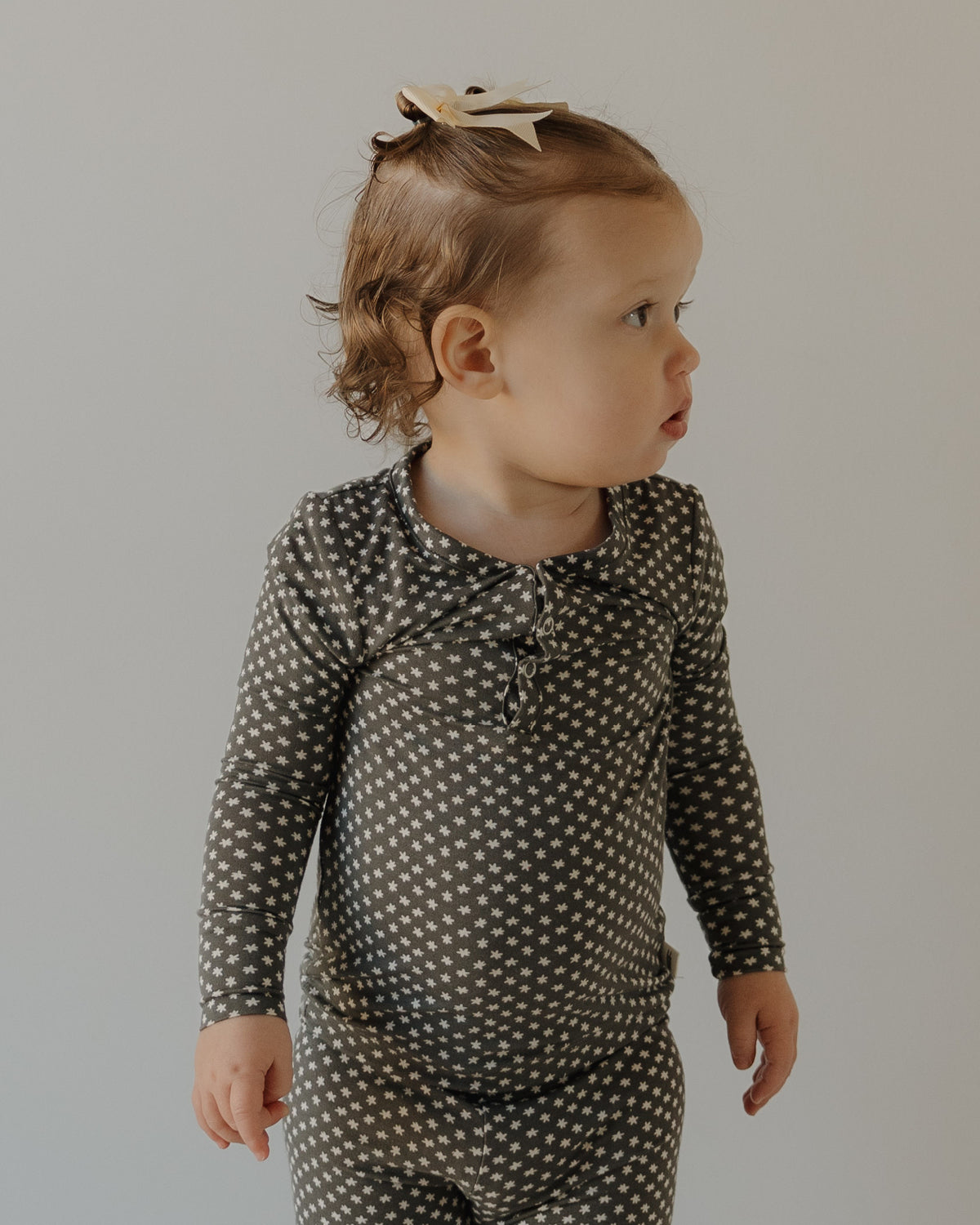 Bamboo Two Piece Pajamas | Green Flowers