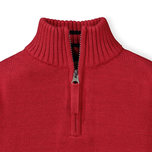 Half Zip Organic Pullover Sweater with Elbow Patches - Baby