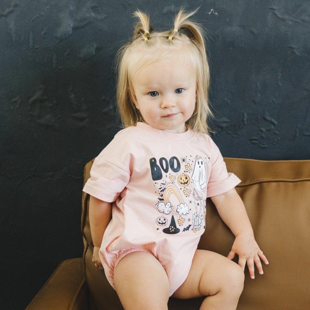 Halloween Print Organic Cotton T - Shirt Romper - Little Joy Co.