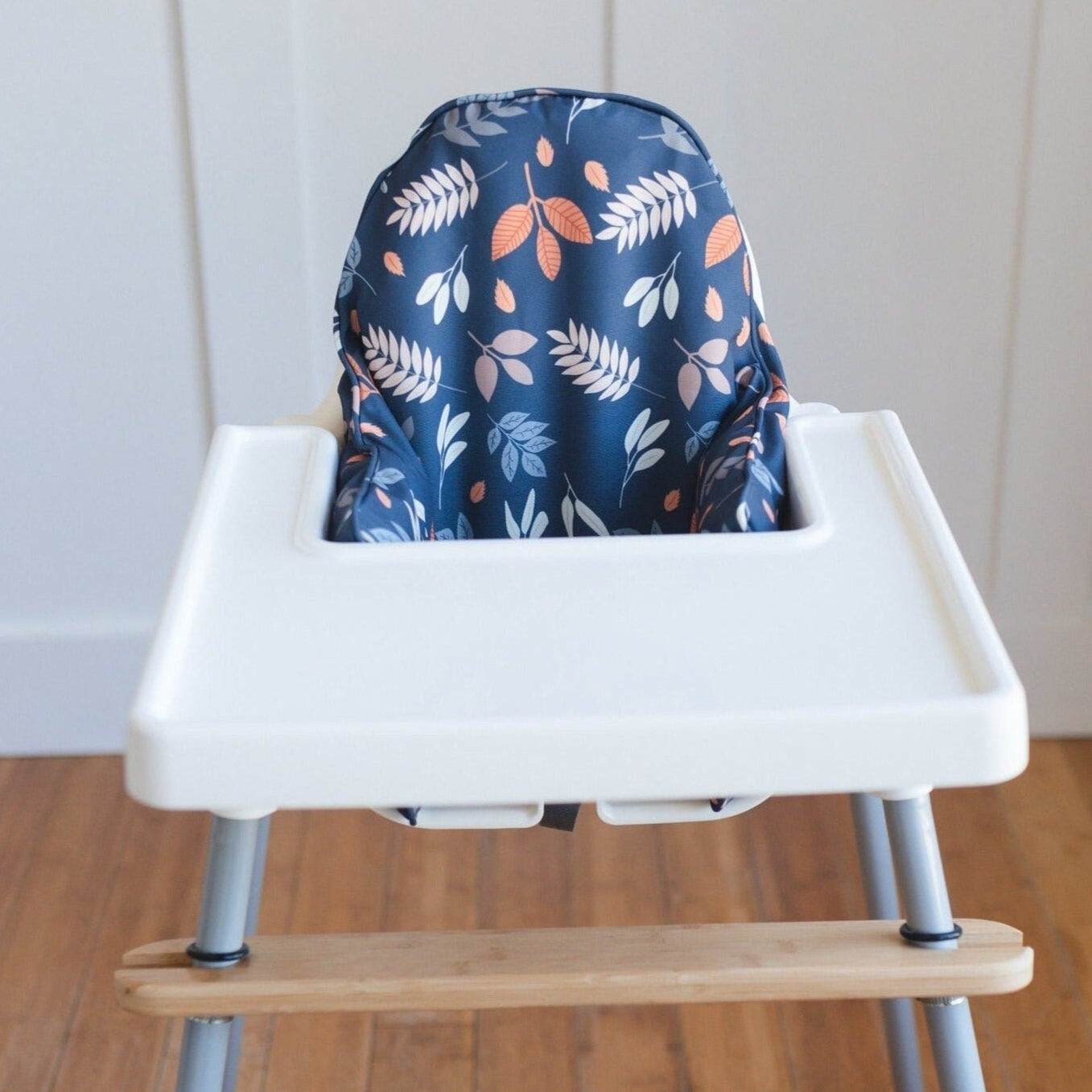 Navy Fall Leaves Cushion Cover
