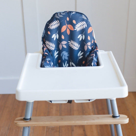 Navy Fall Leaves Cushion Cover