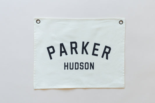 Personalized Canvas Name Banner - Baby Name Flag - Baby Name Sign - Baby Boy Nursery Decor - Boys Room Flag - Baby Girl Room Decor