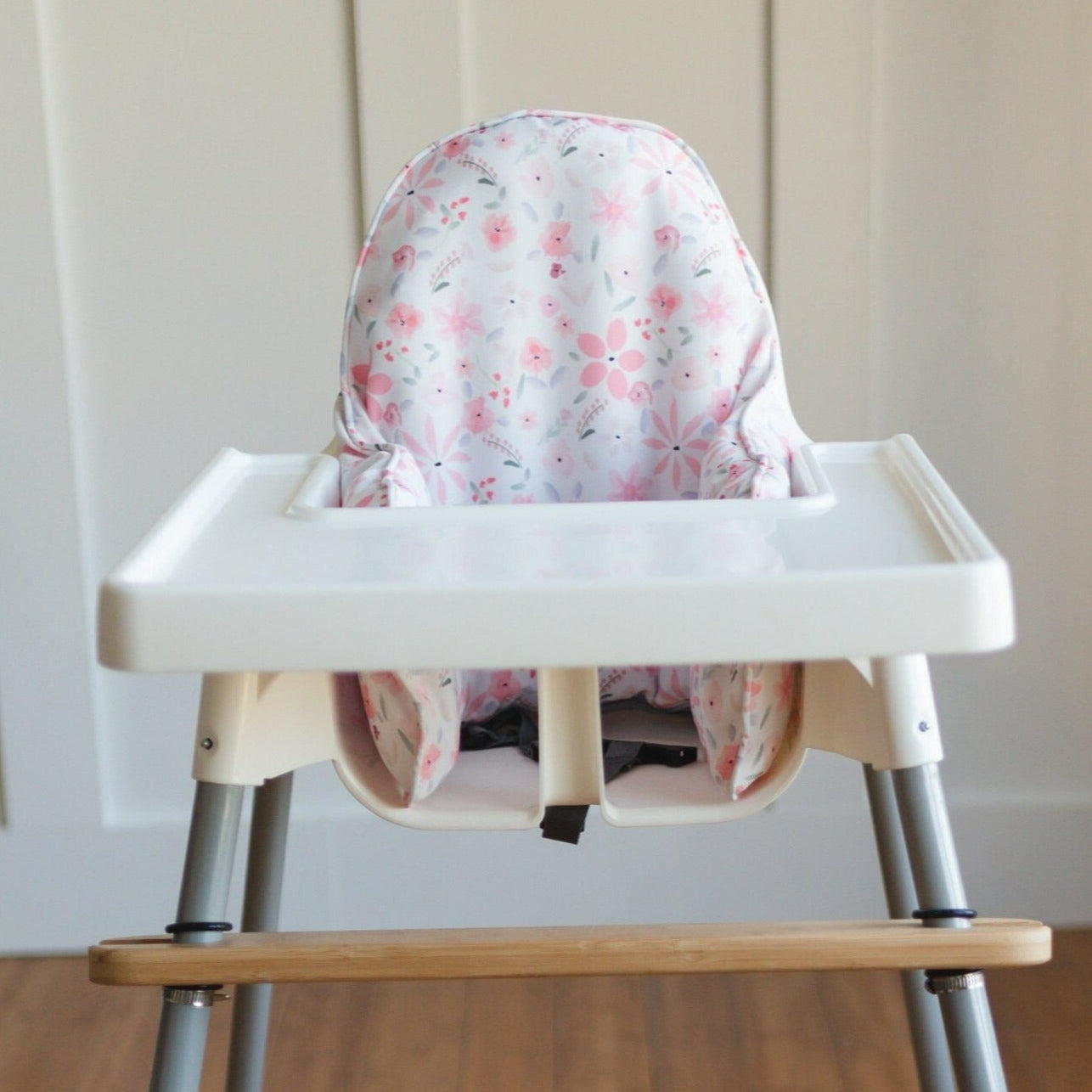 Pink Floral Cushion Cover for the IKEA Antilop Highchair - Flower Wipeable IKEA Antilop Cushion Cover with Inflatable Cushion Insert - Girl
