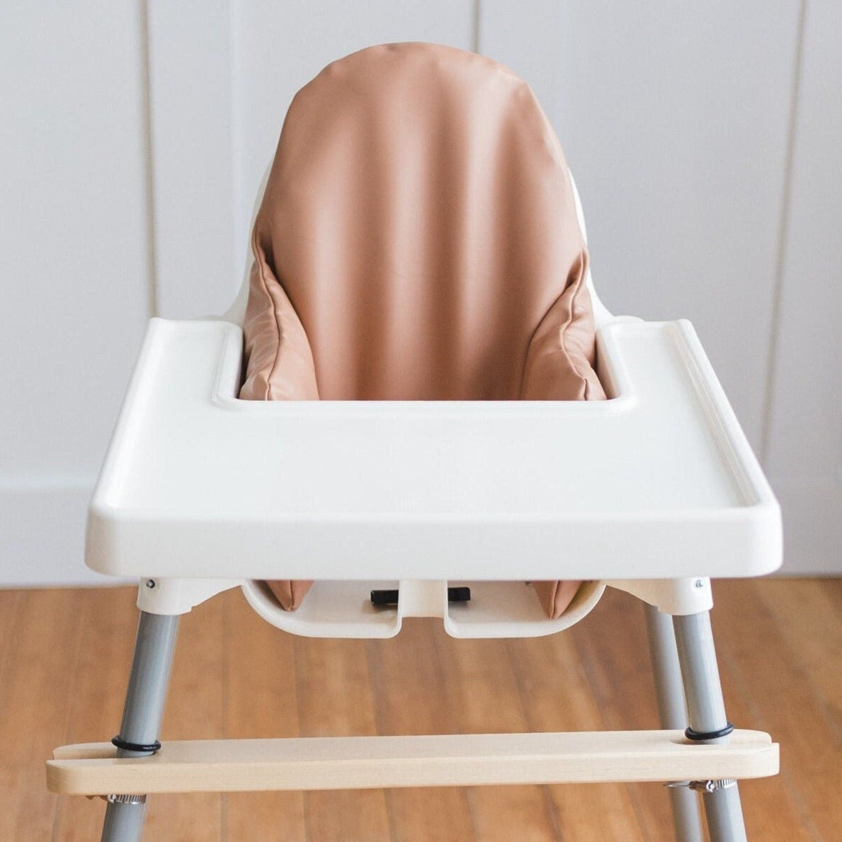 Camel Wipeable Vegan Leather Cushion Cover for the IKEA Antilop Highchair - Neutral IKEA Antilop Cushion Cover Inflatable Insert - PU Tan