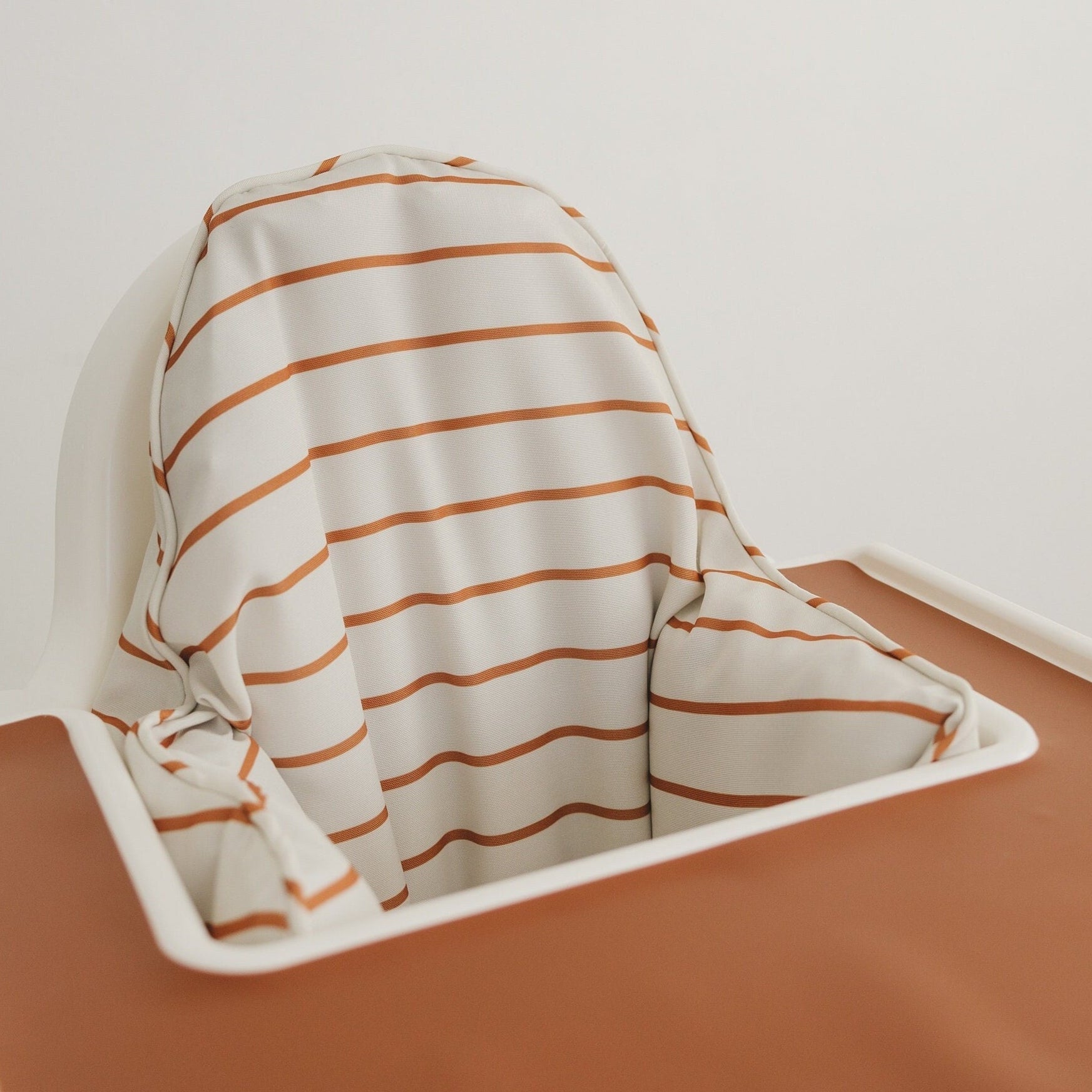Neutral Camel Stripes Cushion Cover for the IKEA Antilop Highchair - Wipeable IKEA Antilop Cushion Cover with Inflatable Cushion Insert Boy