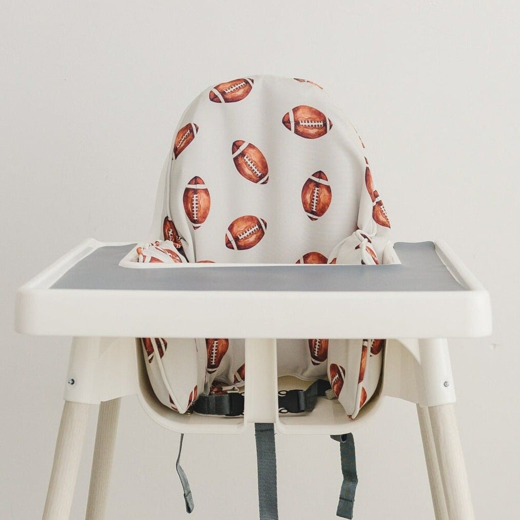 Football Print Cushion Cover for the IKEA Antilop Highchair - Wipeable IKEA Antilop Cushion Cover with Inflatable Insert Boy Fall Watercolor