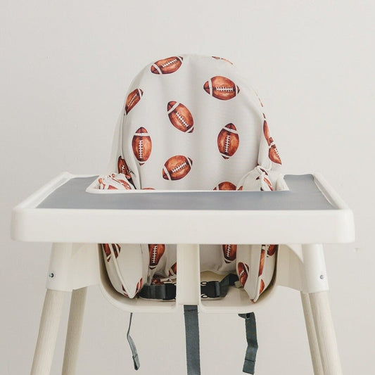 Football Print Cushion Cover for the IKEA Antilop Highchair - Wipeable IKEA Antilop Cushion Cover with Inflatable Insert Boy Fall Watercolor