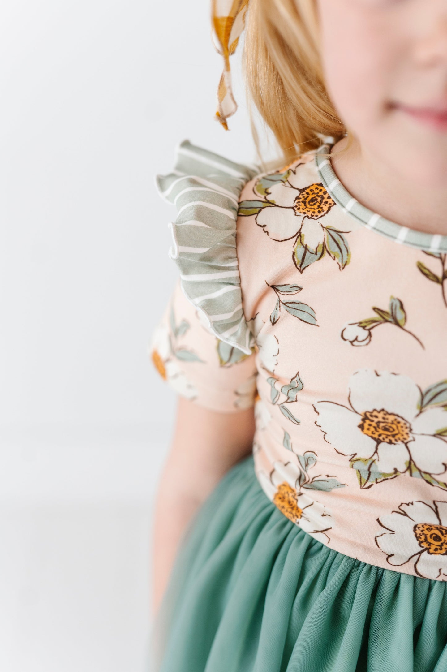 Sage Sweet Peonies | Tulle Dress