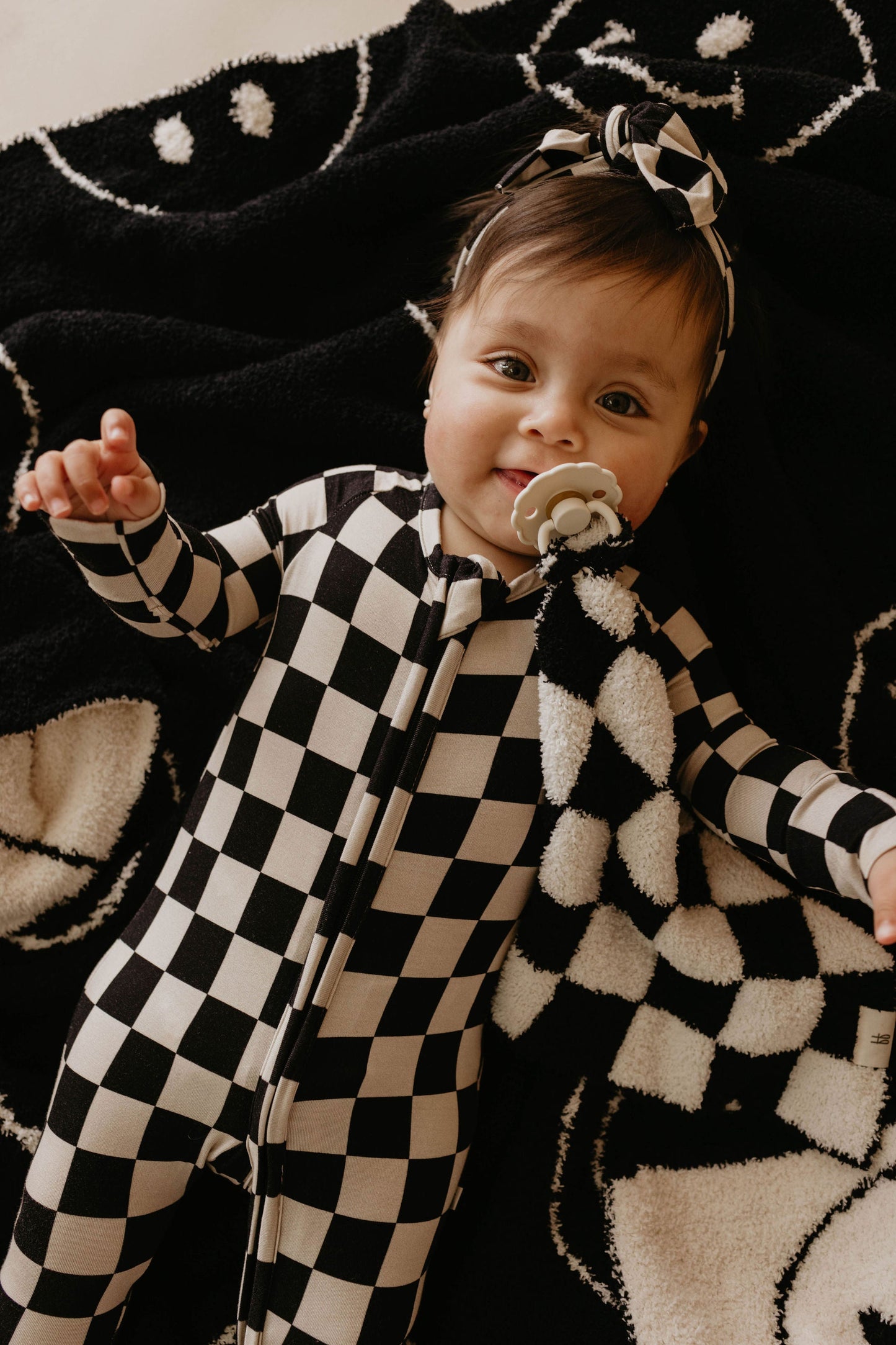 Plush Blanket | Just Smile Black & White