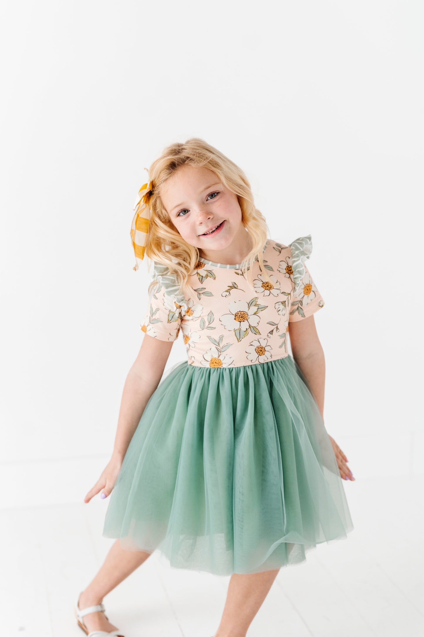 Sage Sweet Peonies | Tulle Dress