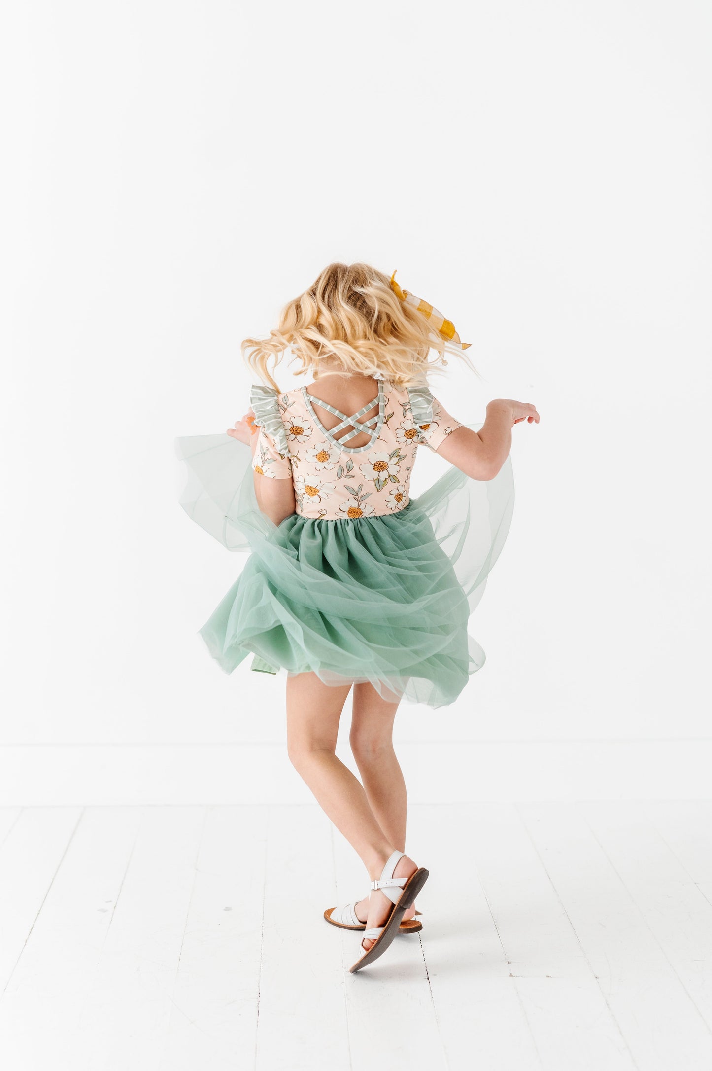 Sage Sweet Peonies | Tulle Dress