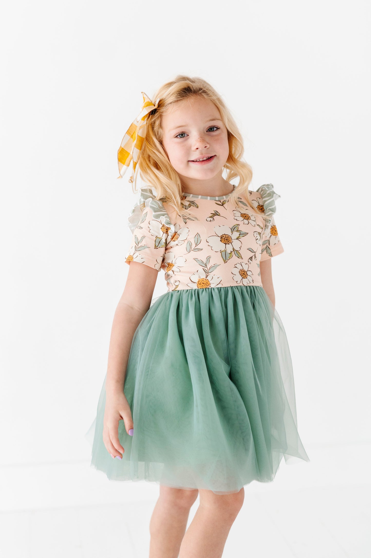 Sage Sweet Peonies | Tulle Dress