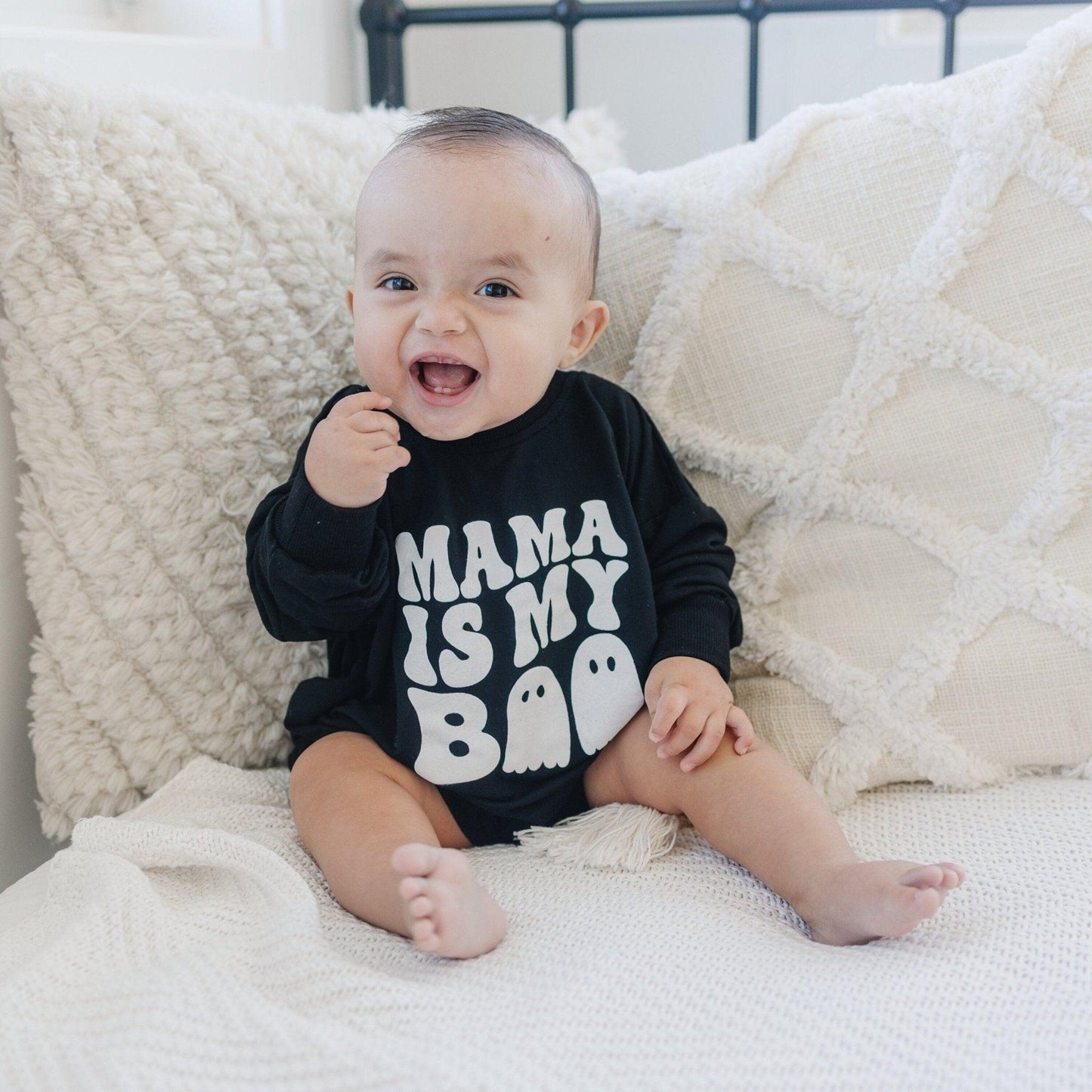 Mama Is My Boo Oversized Bamboo Sweatshirt Romper - Little Joy Co.
