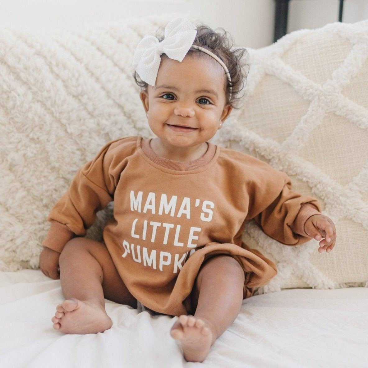 Mama's Little Pumpkin Sweatshirt Romper - Little Joy Co.