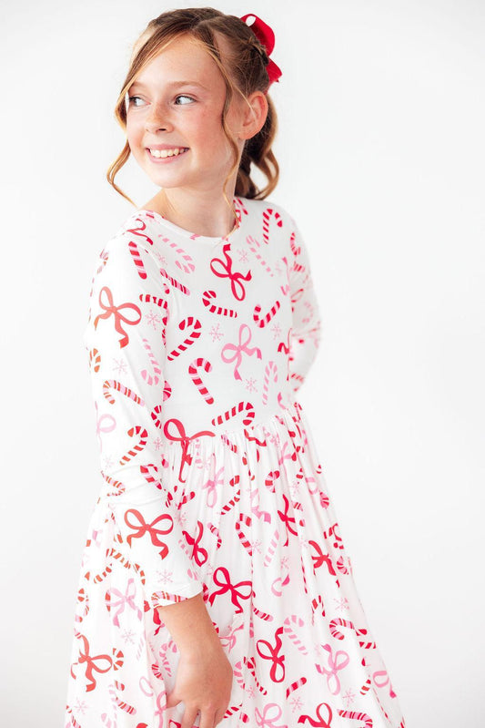 Candy Cane Lane L/S Pocket Twirl Dress