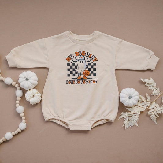 No Diggity Bout to Bag It Up Organic Cotton Oversized Sweatshirt Romper - Little Joy Co.