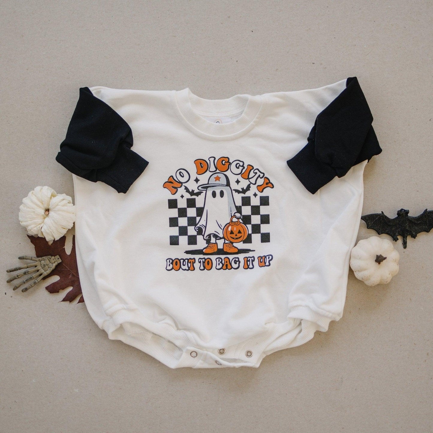 No Diggity Bout to Bag It Up Sweatshirt Romper - Little Joy Co.