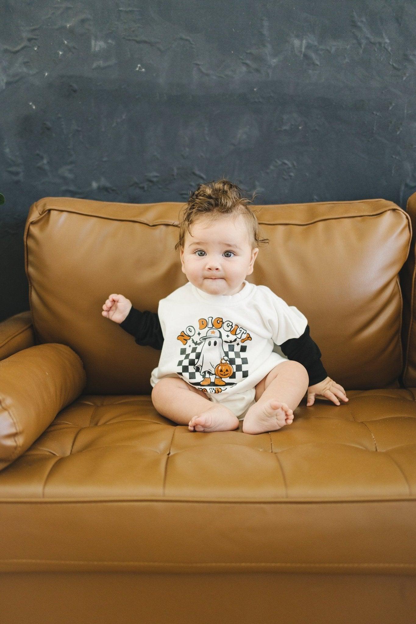 No Diggity Bout to Bag It Up Sweatshirt Romper - Little Joy Co.