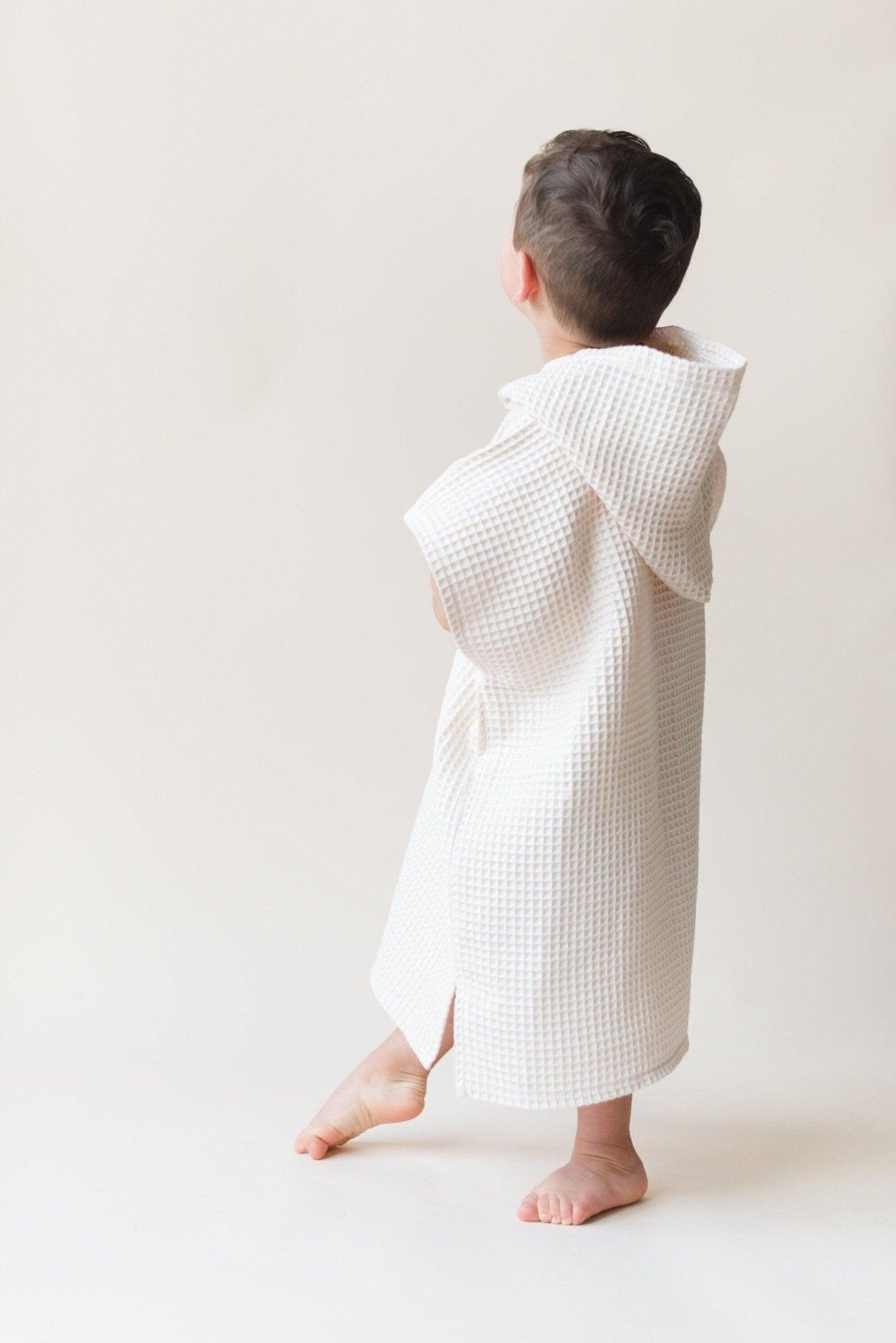 Organic Cotton Kids Waffle Beach Towel Poncho - more colors - Little Joy Co.
