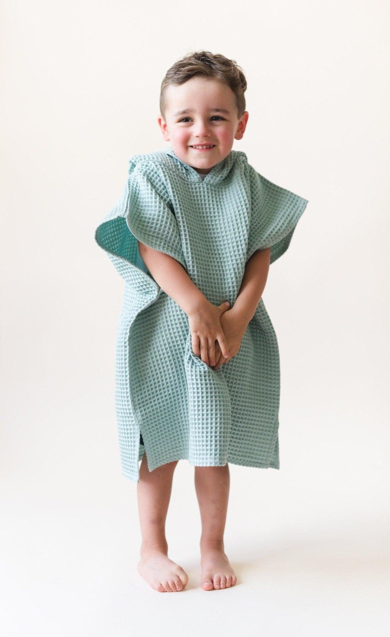 Organic Cotton Kids Waffle Beach Towel Poncho - more colors - Little Joy Co.