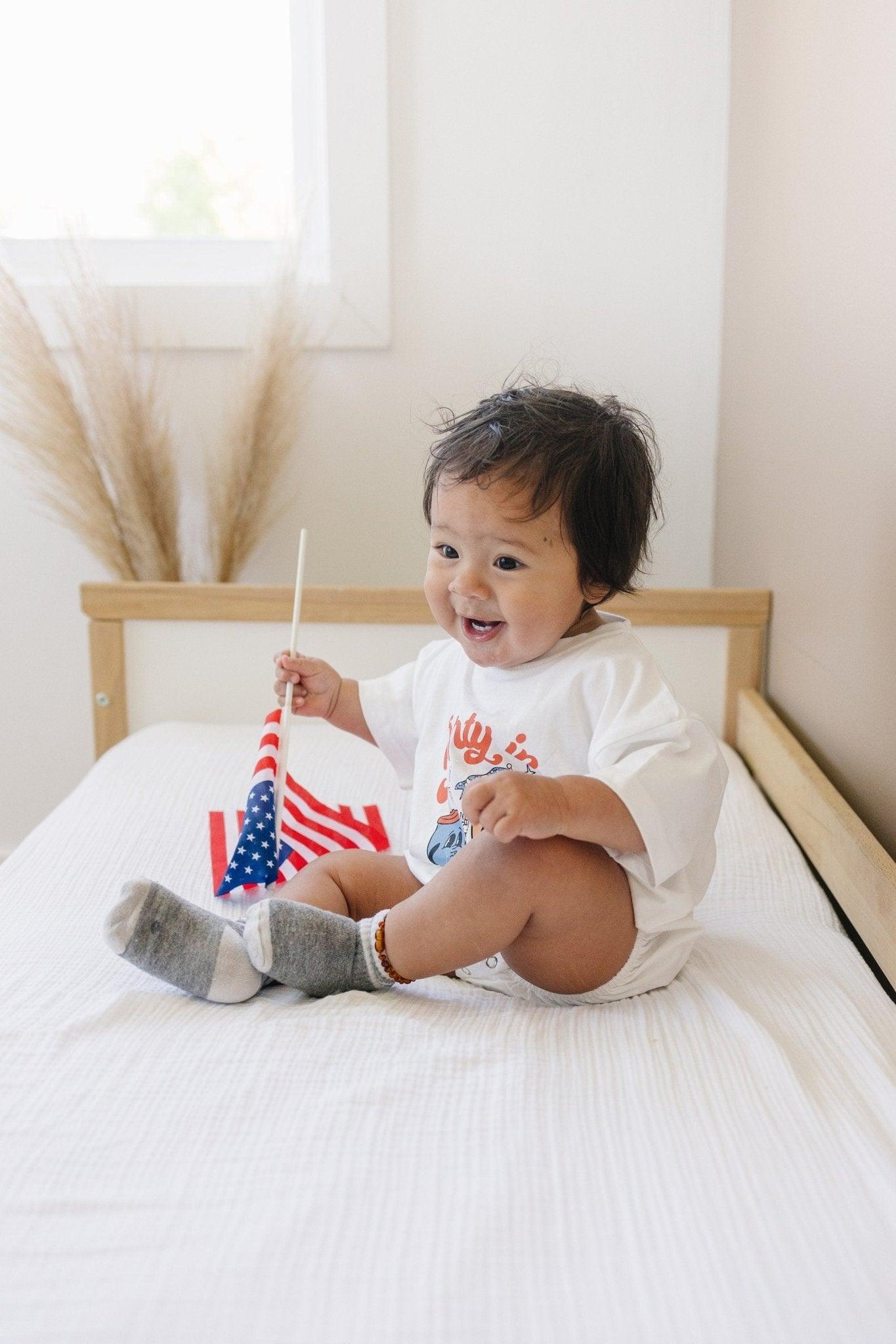 Party in the USA T - Shirt Romper - Little Joy Co.