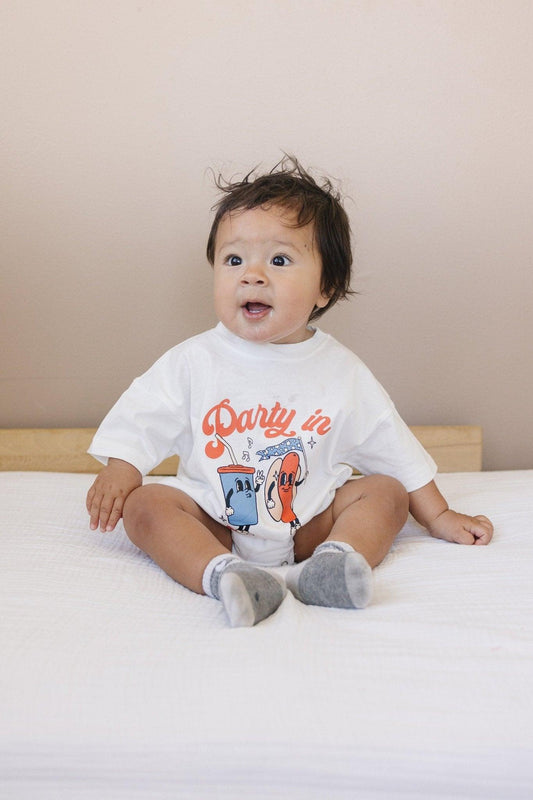 Party in the USA T - Shirt Romper - Little Joy Co.