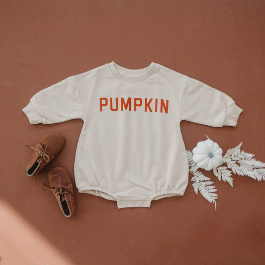 Pumpkin Organic Cotton Sweatshirt Romper - Little Joy Co.