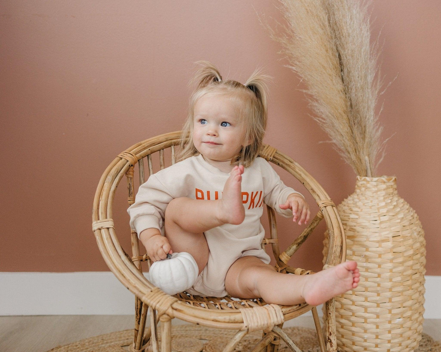Pumpkin Organic Cotton Sweatshirt Romper - Little Joy Co.