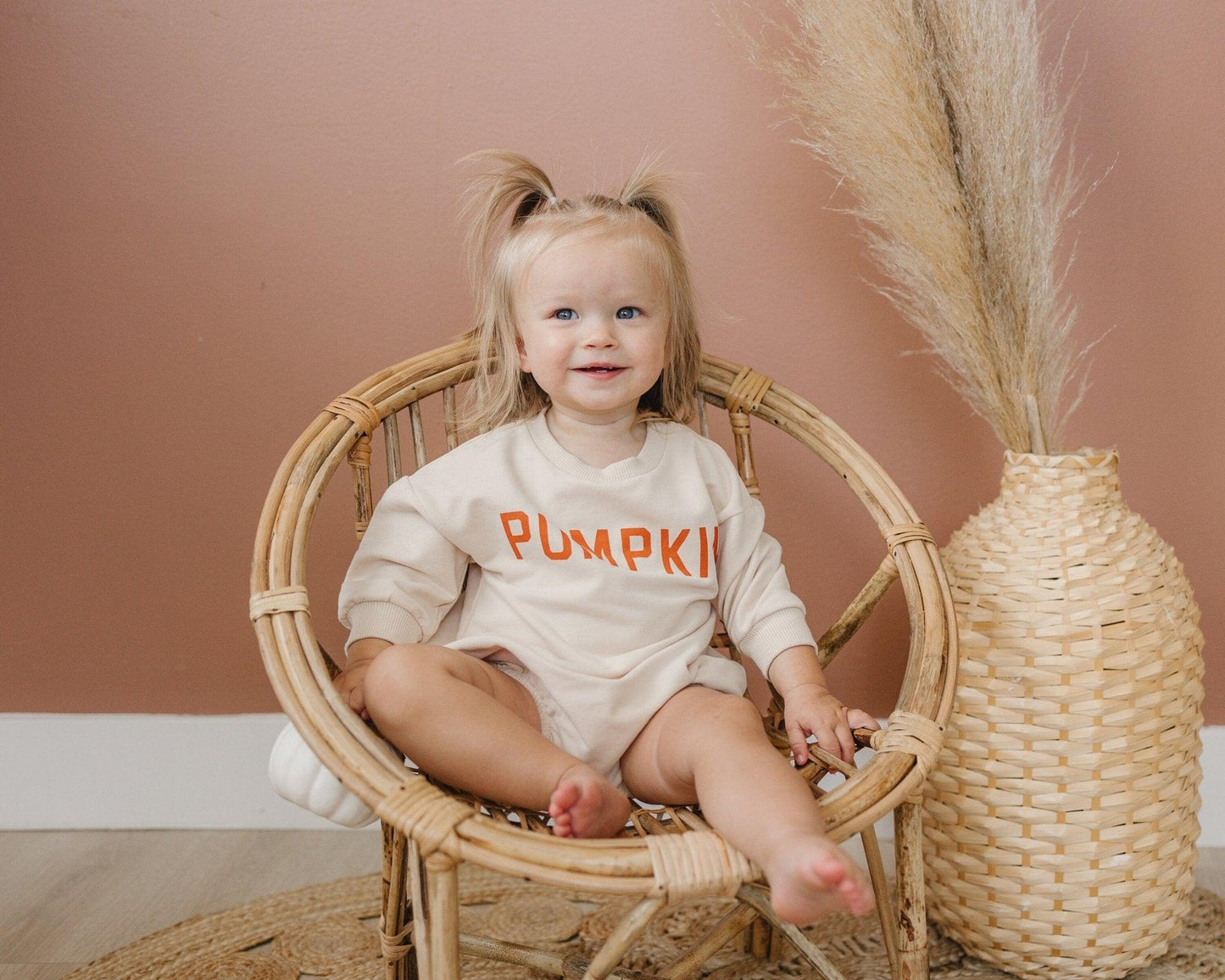 Pumpkin Organic Cotton Sweatshirt Romper - Little Joy Co.