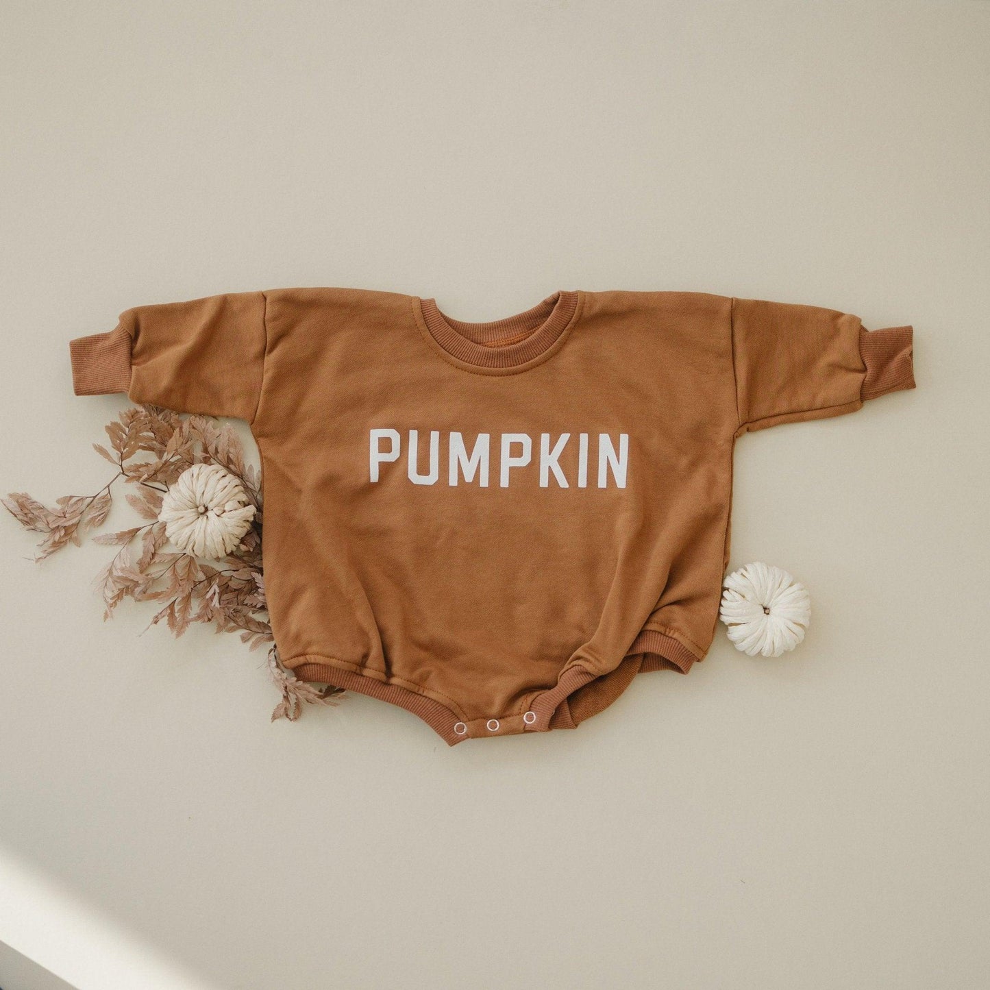 Pumpkin Sweatshirt Romper - Little Joy Co.