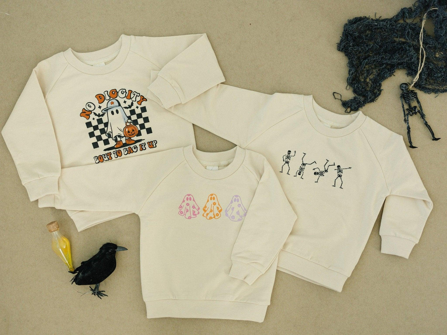 Retro Daisy Ghosts Organic Cotton Crewneck - Little Joy Co.