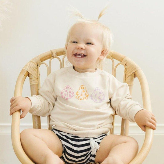 Retro Daisy Ghosts Organic Cotton Crewneck - Little Joy Co.