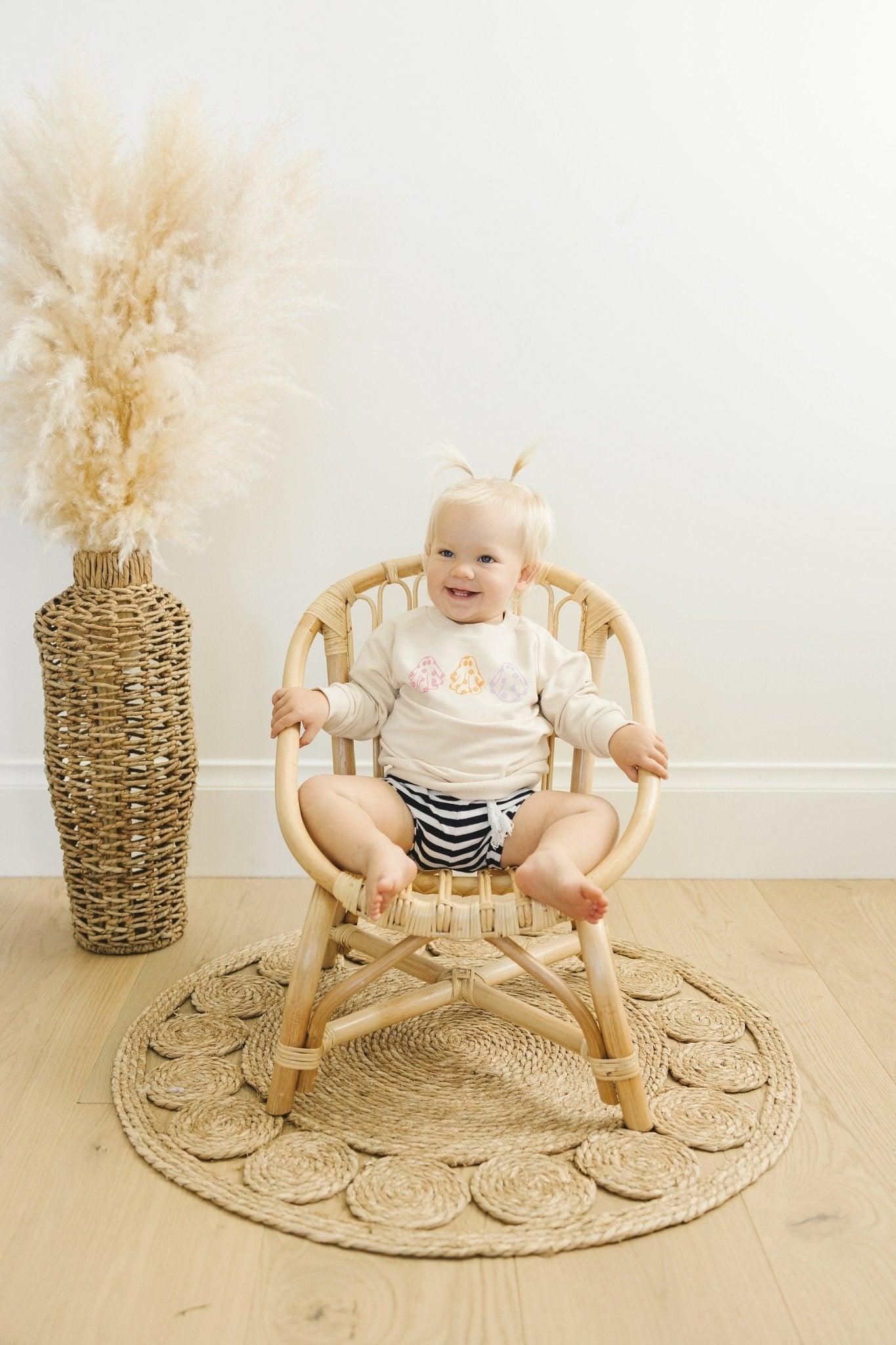 Retro Daisy Ghosts Organic Cotton Crewneck - Little Joy Co.