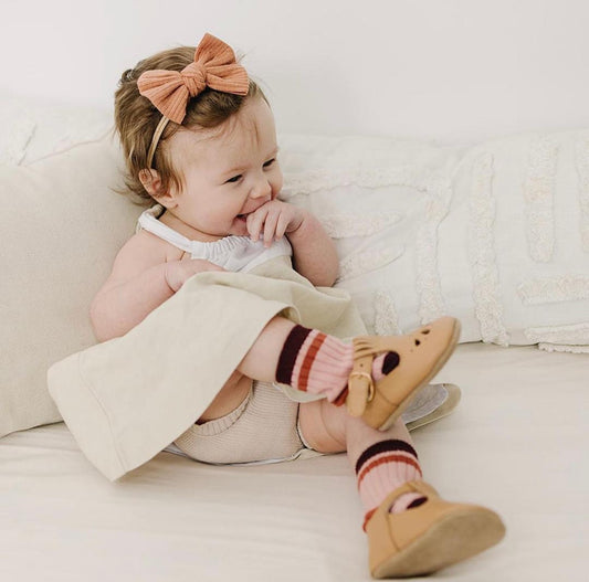 Burnt Orange Ribbed Bow