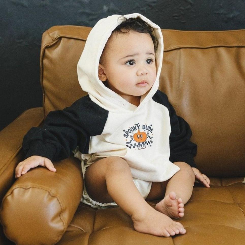 Spooky Dude Hooded Sweatshirt Romper - Little Joy Co.