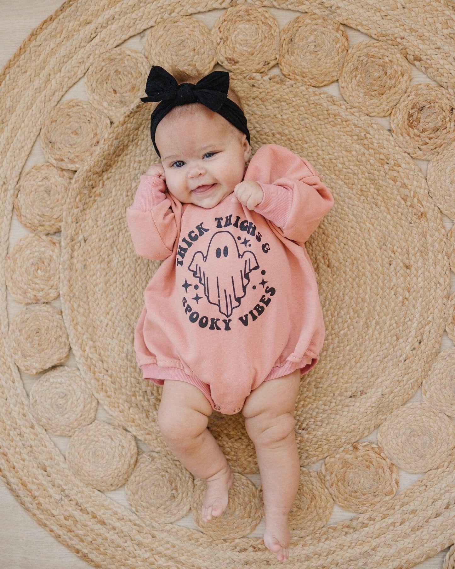 Thick Thighs Spooky Vibes Sweatshirt Romper - Little Joy Co.