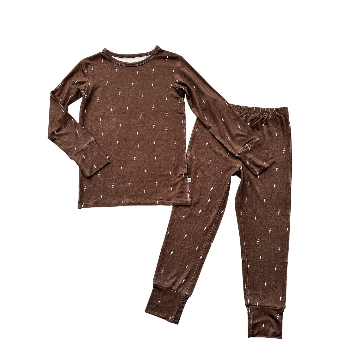 Two-Piece Pajama Set - Brown Lightning