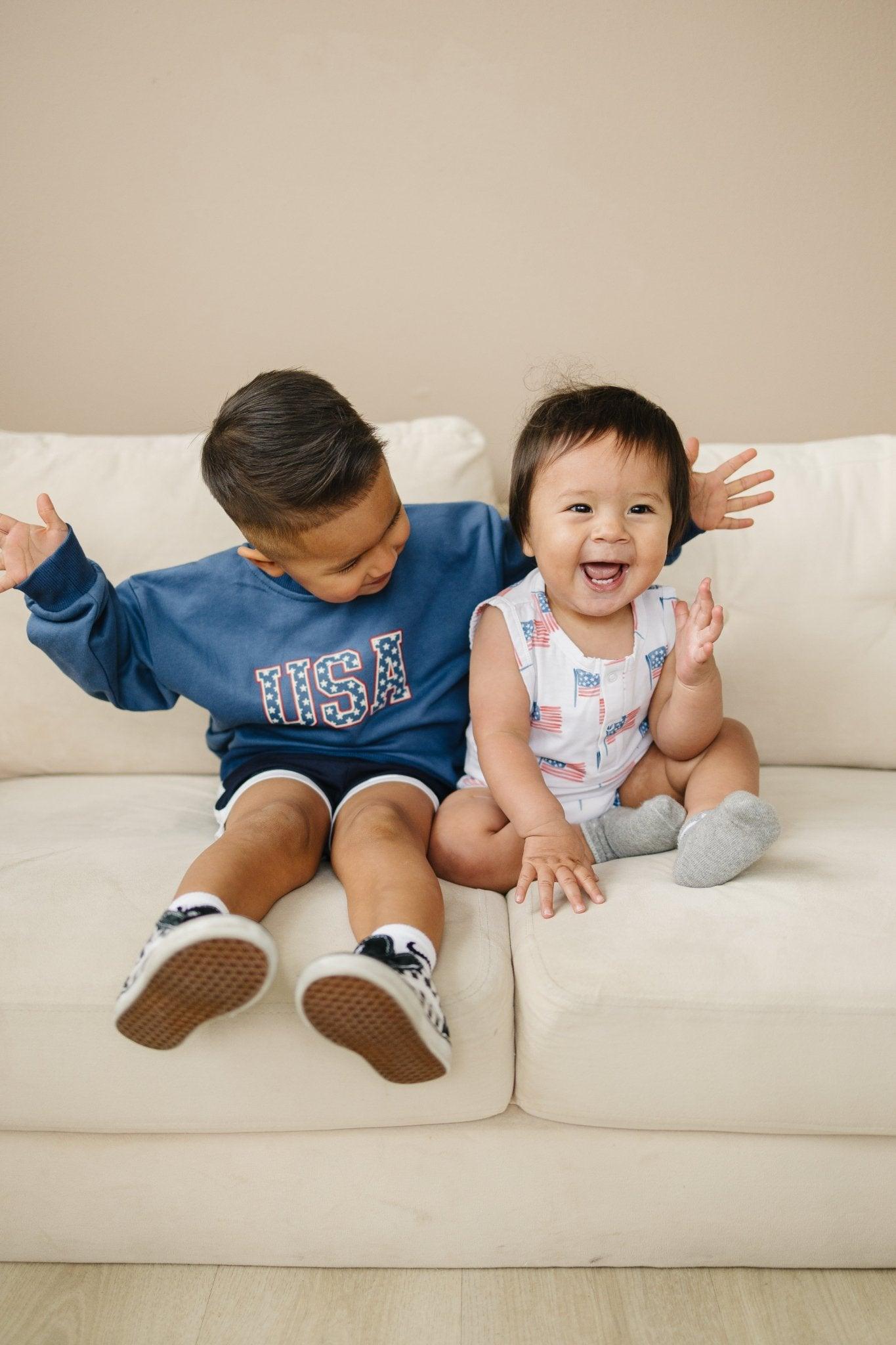 USA Stars Crewneck Sweatshirt - Little Joy Co.