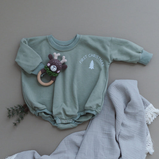 My First Christmas Oversized Sweatshirt Romper