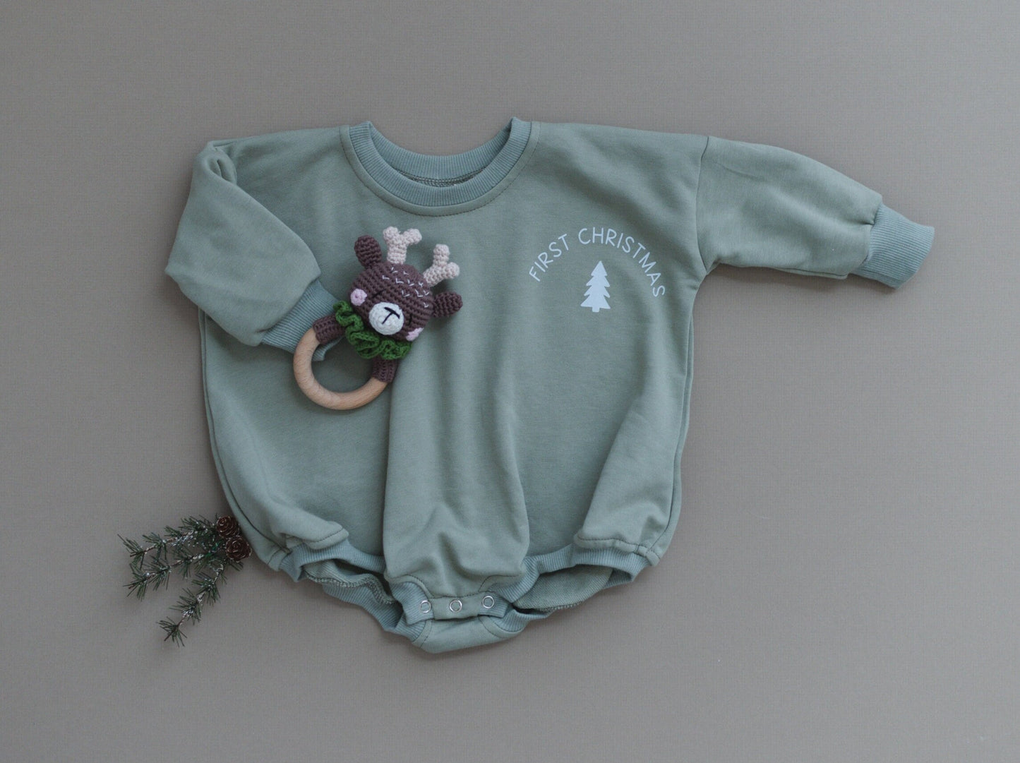My First Christmas Oversized Sweatshirt Romper