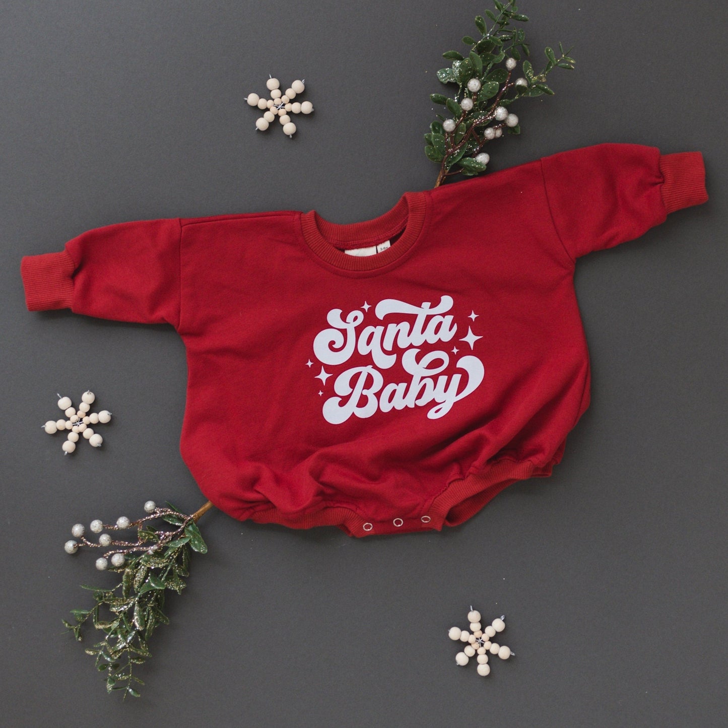 Santa Baby Oversized Sweatshirt Romper