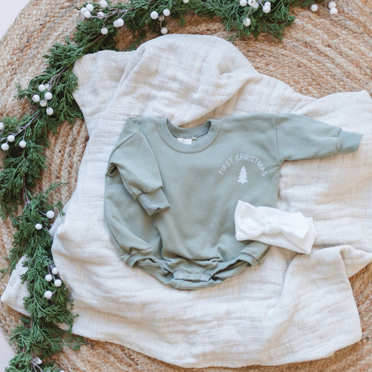 My First Christmas Oversized Sweatshirt Romper