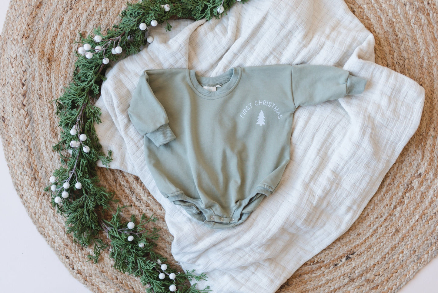 My First Christmas Oversized Sweatshirt Romper