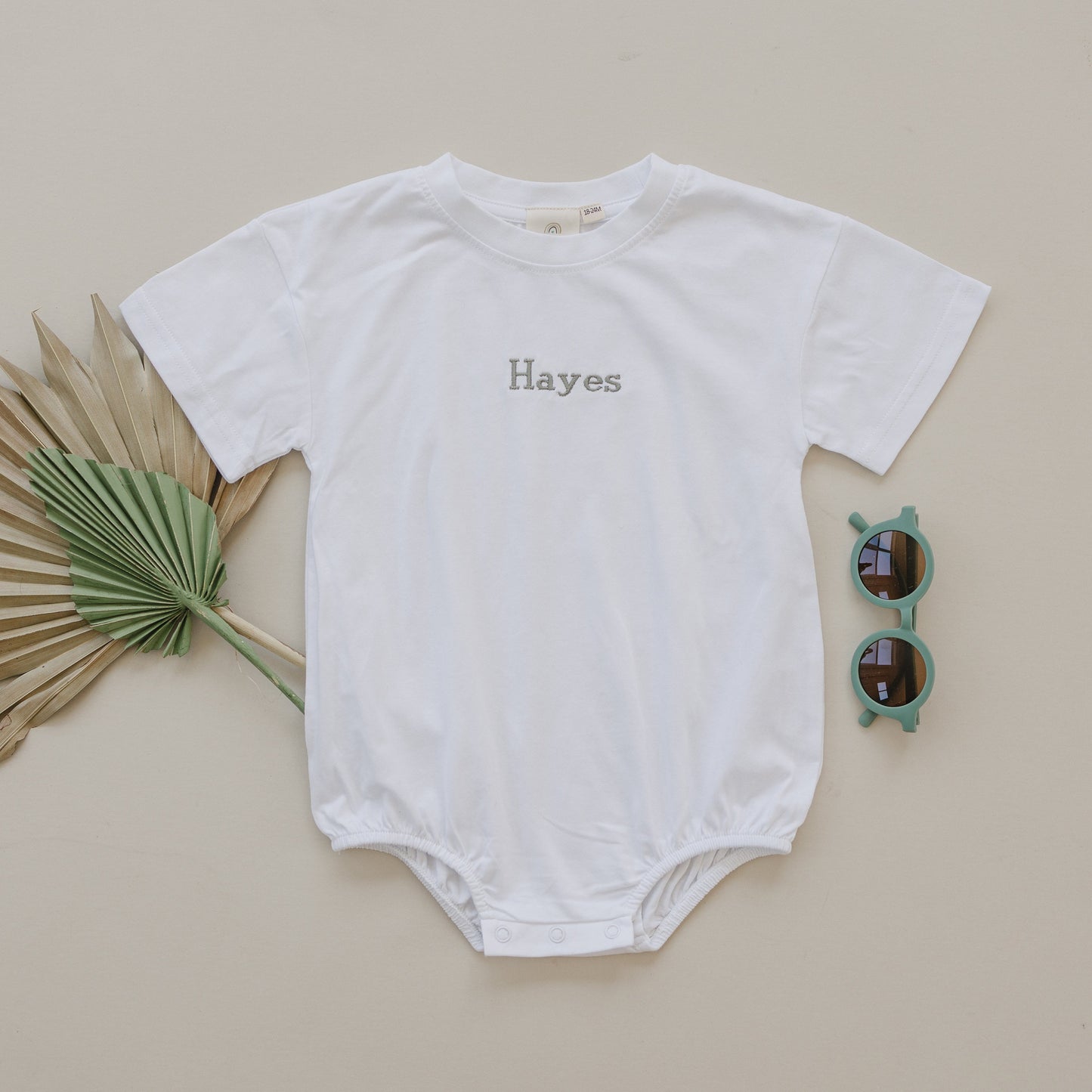 Embroidered Organic Cotton Oversized T-Shirt Romper