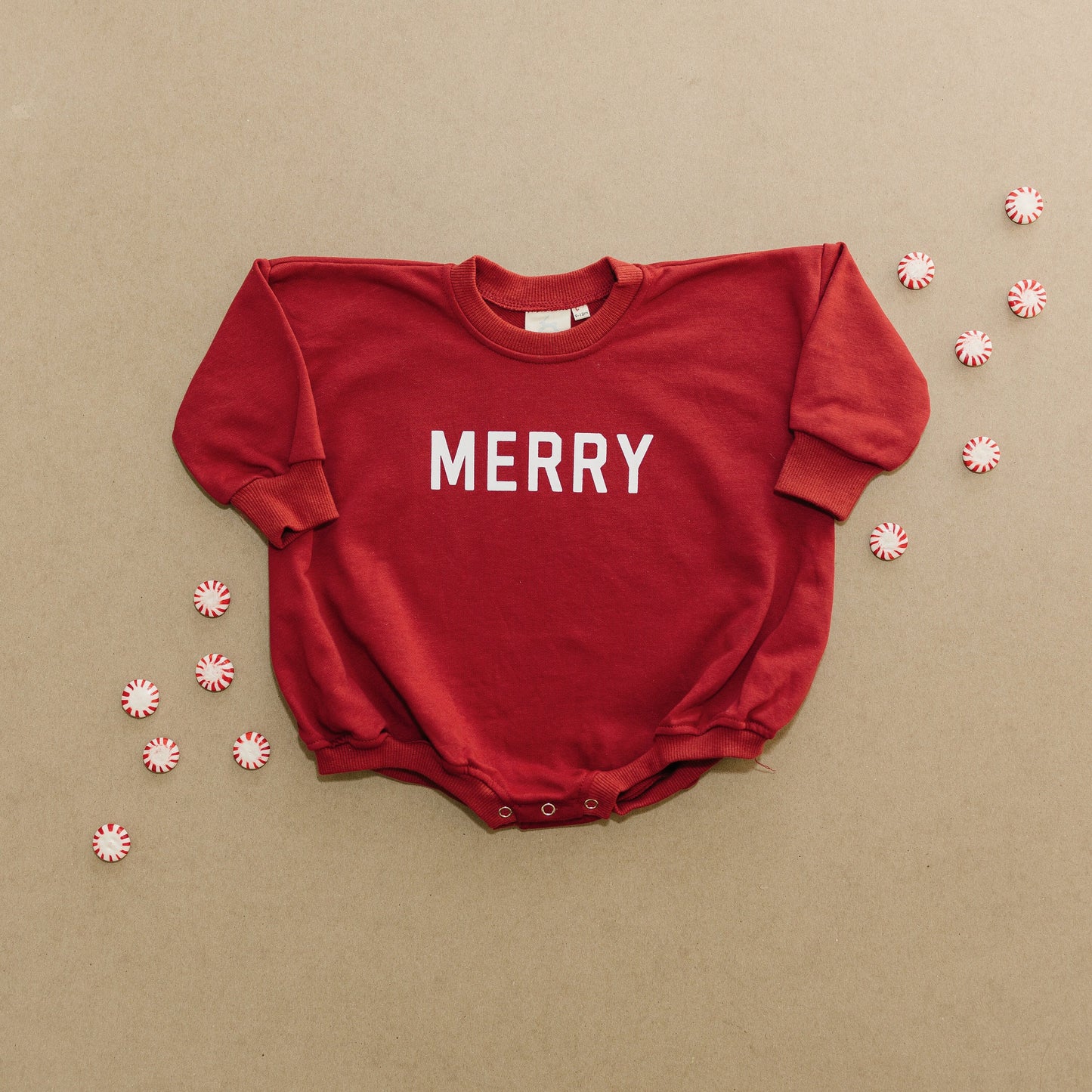 Merry Graphic Oversized Sweatshirt Romper