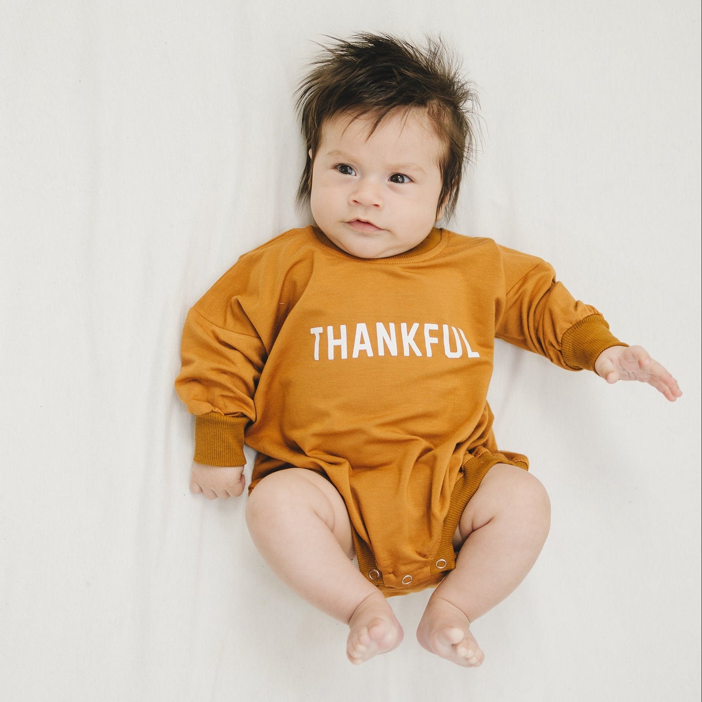 Thankful Graphic Oversized Bamboo Sweatshirt Romper