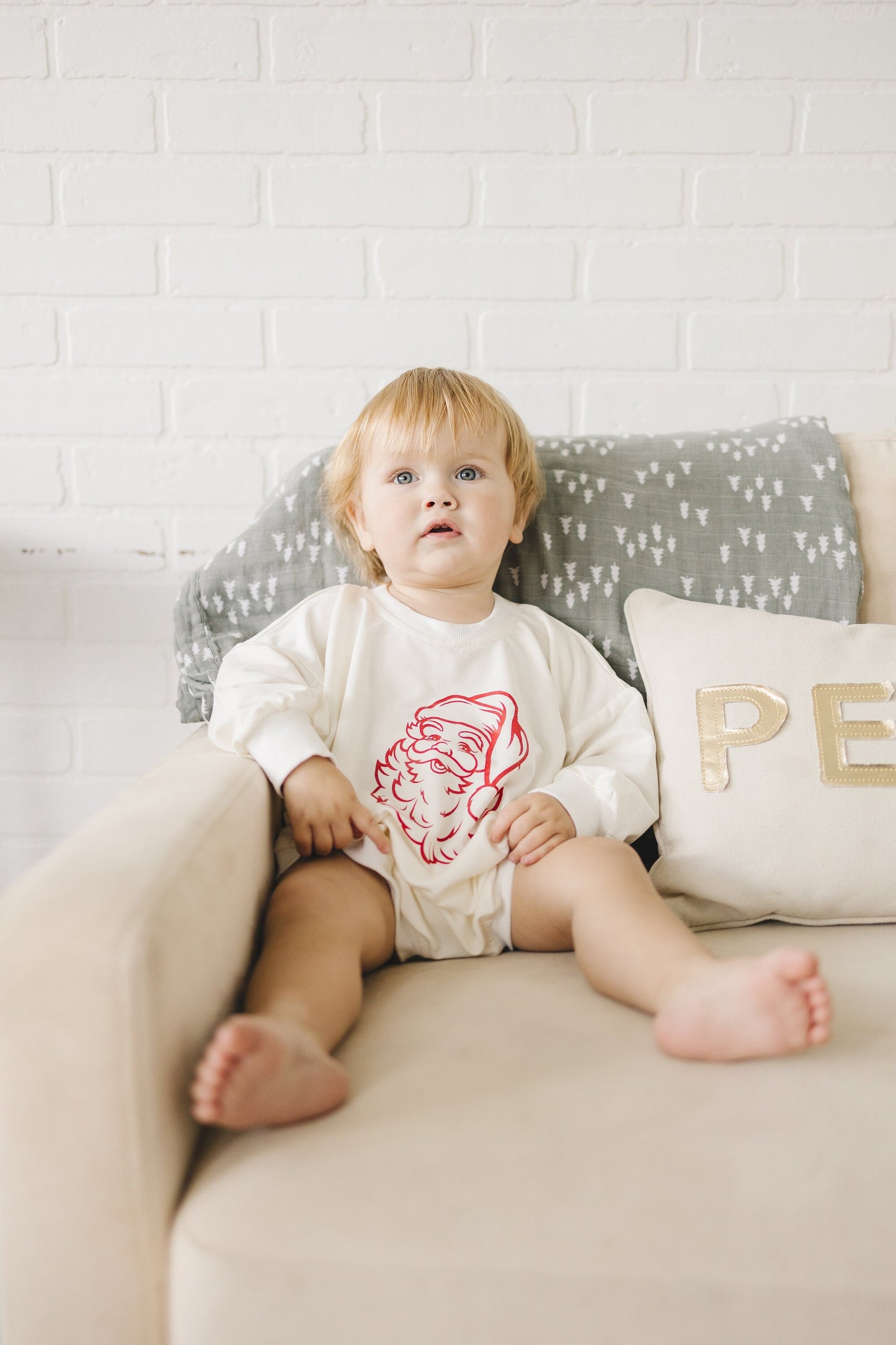 Vintage Santa Oversized Bamboo Sweatshirt Romper